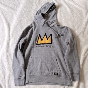 Large Crown Jean-Michel Basquiat Gray hoodie